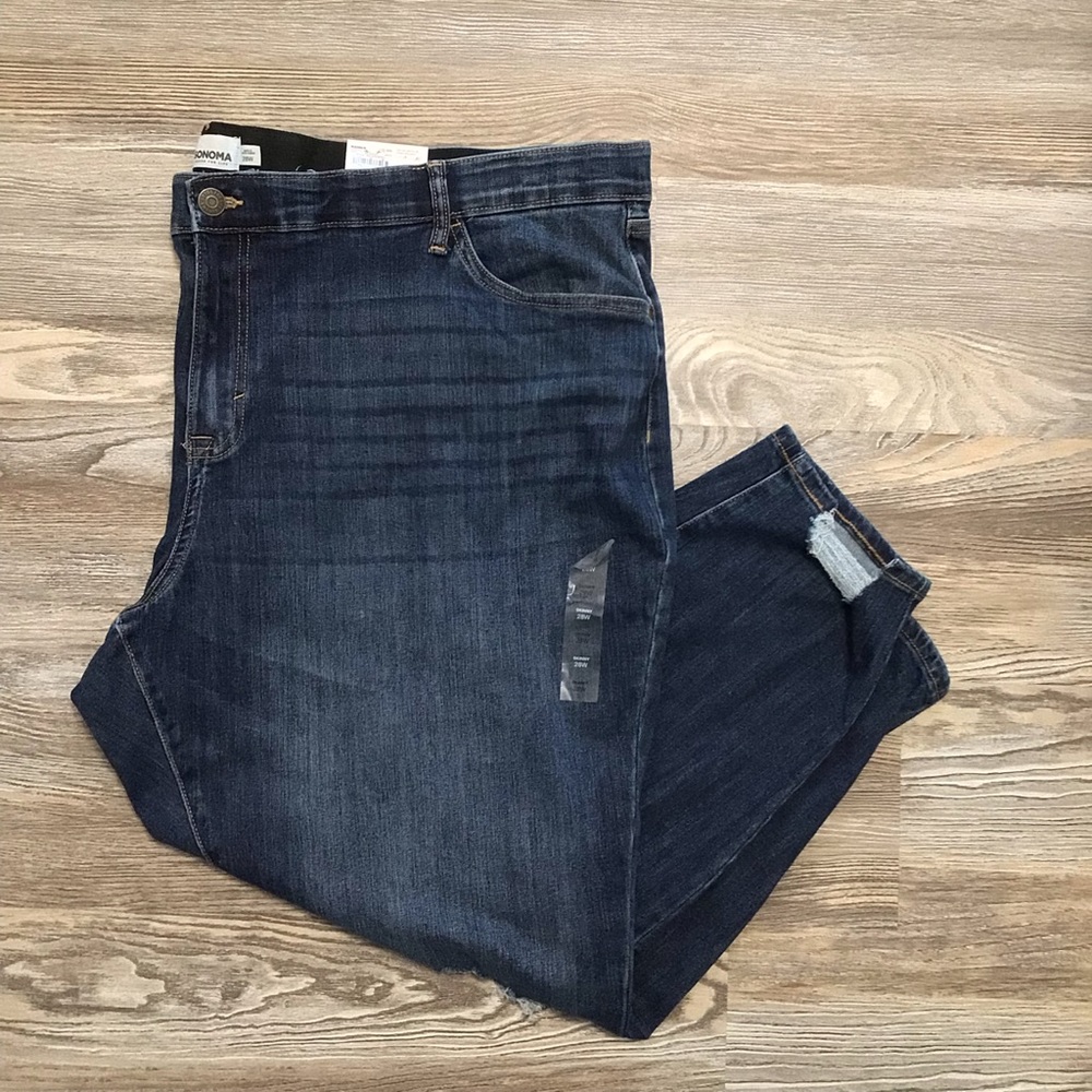 Sonoma Skinny Medium Distressed Rinse Jeans 28W NWT